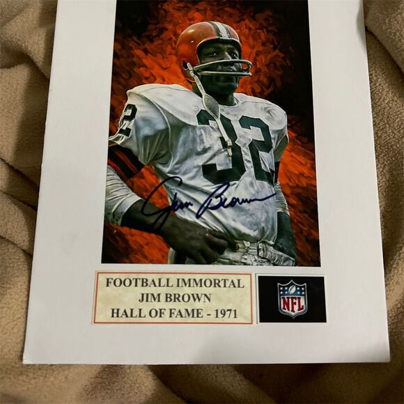 Jim Brown Autographed Original Photo Cleveland Browns with COA - Picture 1 of 2